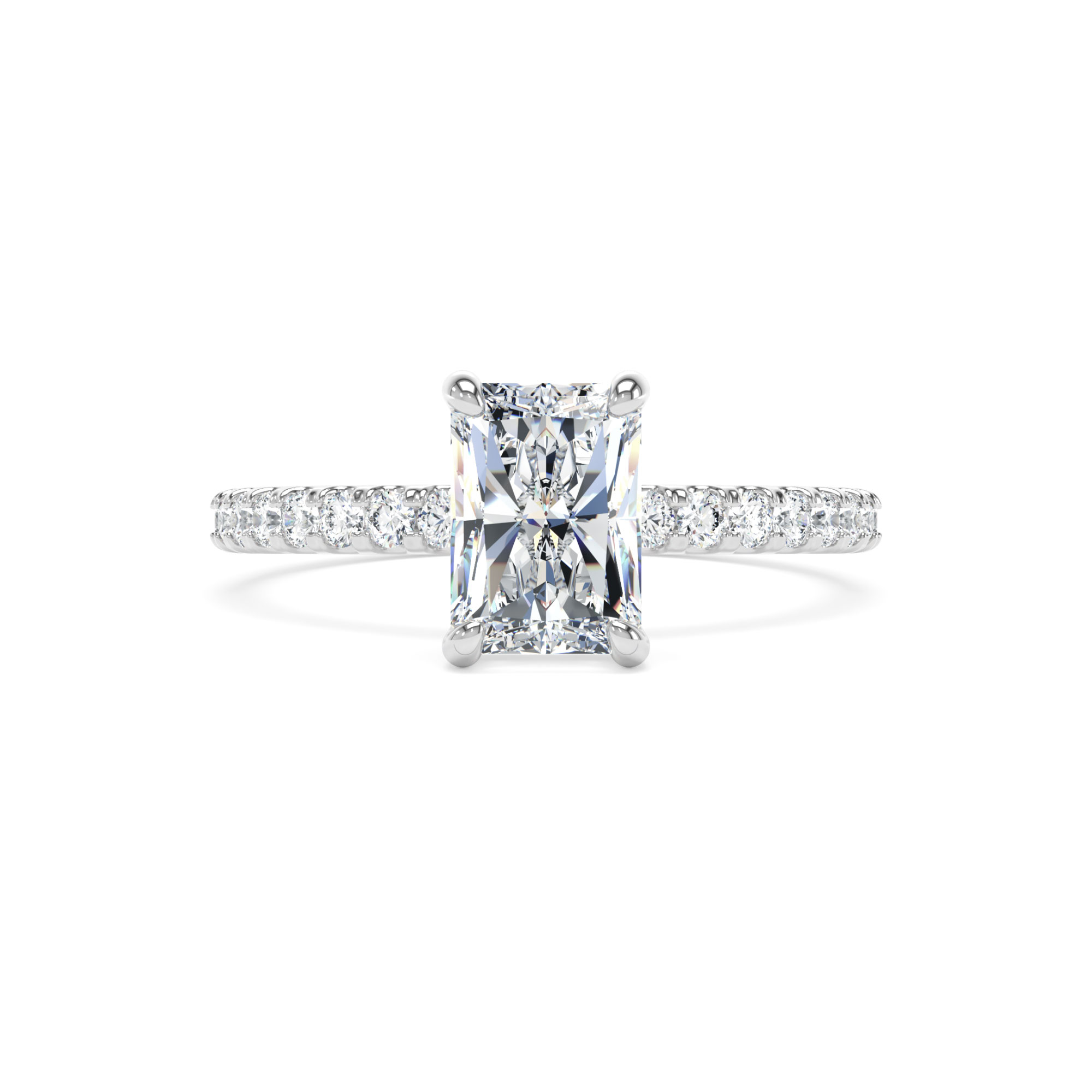 950 Platinum Lab Grown Radiant Diamond Set Ring - Image 1