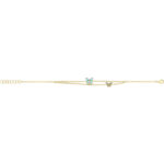 9k Yellow Gold Ladies Bracelet Turquoise Enamel Butterfly Bracelet - Image 2