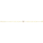 9k Yellow Gold Ladies Bracelet White Enamel Butterfly Bracelet - Image 2