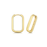 9k Yellow Gold Rectangle Clicker Earrings - 2.5 mm - Image 2