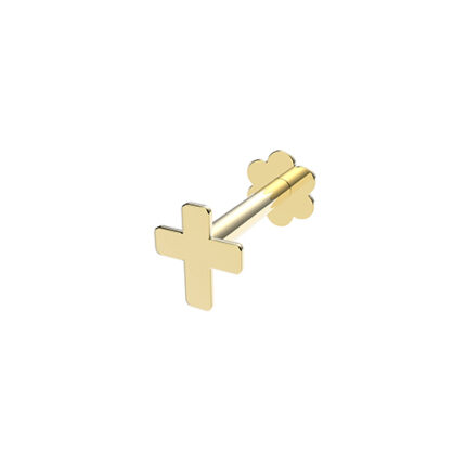 9k Yellow Gold Cross Cartilage Stud - THES2032