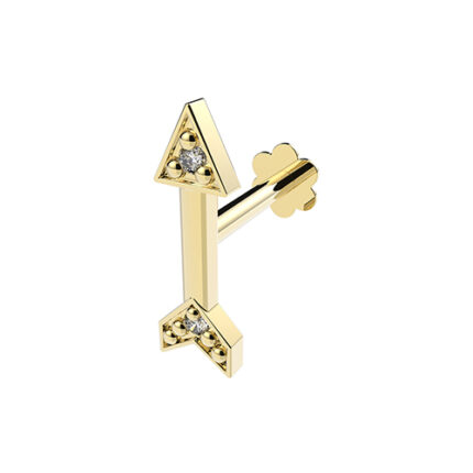 9k Yellow Gold Cz Arrow Cartilage Stud - THES2036