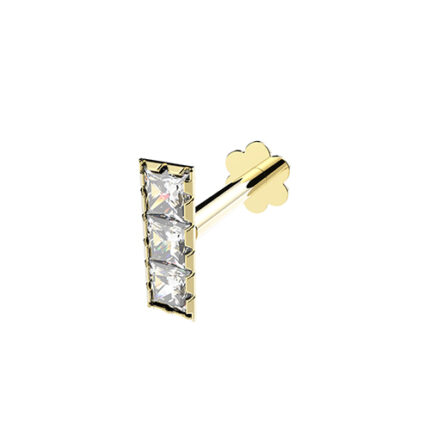 9k Yellow Gold Cz Bar Cartilage Stud - THES2037