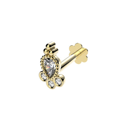 9k Yellow Gold Fancy Cz Cartilage Stud - THES2044