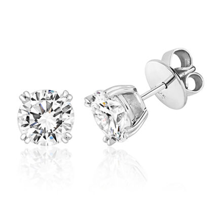 925 Sterling Silver Twin Claw Cz Studs - 8 mm