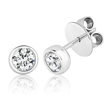 925 Sterling Silver Rubover Cz Studs - 5 mm