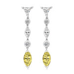 925 Sterling Silver Trangle & Marquise Cz Drop Earrings - 12x6 mm - Image 2