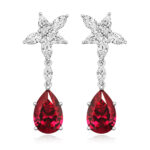 925 Sterling Silver Fancy Marquise and Pear Cz Drop Earrings - 12x8 mm - Image 3