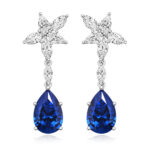 925 Sterling Silver Fancy Marquise and Pear Cz Drop Earrings - 12x8 mm - Image 4