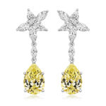 925 Sterling Silver Fancy Marquise and Pear Cz Drop Earrings - 12x8 mm - Image 5