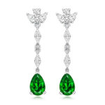 925 Sterling Silver Claw Set Round and Pear Cut Cz Earrings - 10 x 7 mm - Image 2