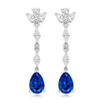 925 Sterling Silver Claw Set Round and Pear Cut Cz Earrings - 10 x 7 mm - Image 4