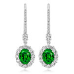 925 Sterling Silver Cluster Pave Set Oval Cut Cz Earrings - 8x6 mm - Image 2