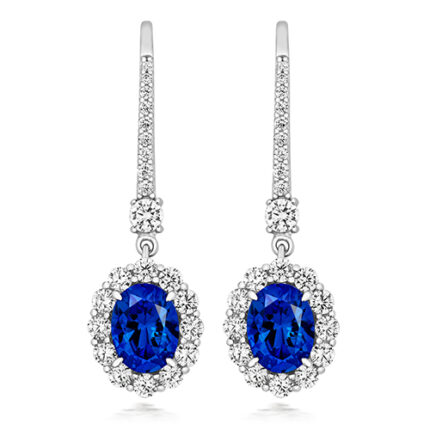 925 Sterling Silver Cluster Pave Set Oval Cut Cz Earrings - 8x6 mm