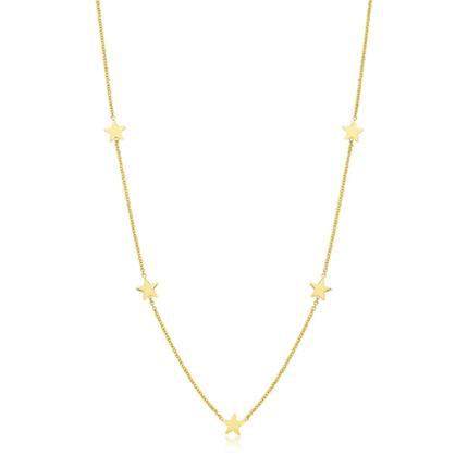 9k Yellow Gold Star Necklace - 1.20 mm