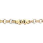 9k Yellow Gold Boxing Gloves Patterned Belcher Bracelet - 9x7.5 mm - Image 6