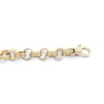9k Yellow Gold Boxing Gloves Patterned Belcher Bracelet - 9x7.5 mm - Image 5