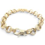 9k Yellow Gold Boxing Gloves Patterned Belcher Bracelet - 9x7.5 mm - Image 2