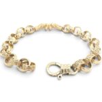 9k Yellow Gold Boxing Gloves Patterned Belcher Bracelet - 9x7.5 mm - Image 4