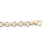 9k Yellow Gold Cz Heart Belcher Bracelet - 10x7.5 mm - Image 4