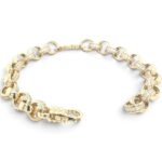 9k Yellow Gold Cz Heart Belcher Bracelet - 10x7.5 mm - Image 6