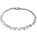 925 Sterling Silver Pear Cut Claw Set Tennis Bracelet - 3.5 mm