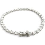 925 Sterling Silver Pear Cut Claw Set Tennis Bracelet - 3.5 mm - Image 4