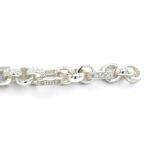 925 Sterling Silver Stone Set and Patterned Gypsy Link Bracelet - 10.5 x 10 mm - Image 6
