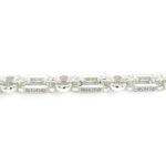 925 Sterling Silver Stone Set and Patterned Gypsy Link Bracelet - 10.5 x 10 mm - Image 5