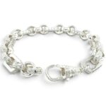 925 Sterling Silver Stone Set and Patterned Gypsy Link Bracelet - 10.5 x 10 mm - Image 2