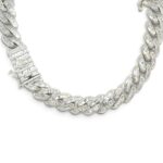 925 Sterling Silver Baguette and Round Cz Cuban Chain - 11.5 mm - Image 2