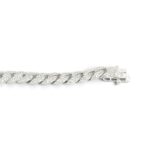 925 Sterling Silver Round Cz Cuban Bracelet - 8 mm - Image 5