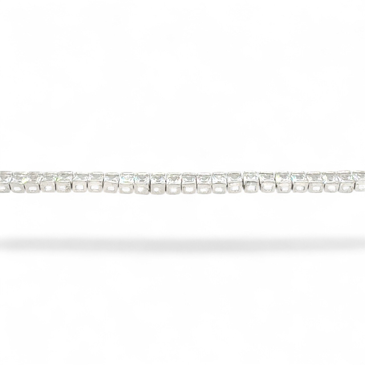 925 Sterling Silver Princess Set Tennis Silver Chain - 3 mm - Image 1