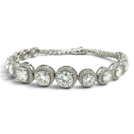 925 Sterling Silver Circle Tennis Bracelet - 9.5 mm