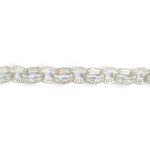 925 Sterling Silver Oval Shaped Belcher Chain Stone set and Patterned - 12 mm - Image 2