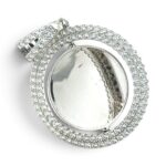 925 Sterling Silver Iced Out Rotating Picture Pendant - Image 4