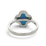 925 Sterling Silver Clover Turquoise Ring - 14 mm - Image 5