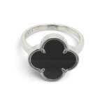 925 Sterling Silver Clover Onyx Ring - 14 mm - Image 6