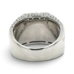 925 Sterling Silver Iced out Round and Baguette Square Signet Ring - SR00240 - Image 3
