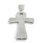 925 Sterling Silver Ankh Cz Pendant  - 66x33 mm - Image 3