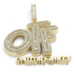 925 Sterling Silver Yellow Gold-Plated Only The Family Cz Pendant - Image 3