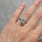 950 Platinum Lab Grown Emerald Cut Diamond Set Halo Ring - Image 8
