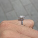 950 Platinum Lab Grown Emerald Cut Diamond Set Halo Ring - Image 7