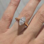 18k Yellow Gold Lab Grown Marquise Diamond Set Ring - Image 11