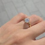 18k Yellow Gold Lab Grown Round Diamond Set Ring - Image 5