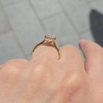 18k Yellow Gold Lab Grown Pear Shape Diamond Set Ring - Image 6