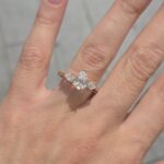 18k Yellow Gold Lab Grown Oval Trilogy Diamond Set Ring - Image 9