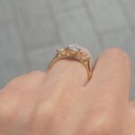 18k Yellow Gold Lab Grown Oval Trilogy Diamond Set Ring - Image 7