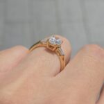 18k Yellow Gold Lab Grown Oval Trilogy Diamond Set Ring - Image 10