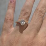 18k Yellow Gold Lab Grown Oval Trilogy Diamond Set Ring - Image 7